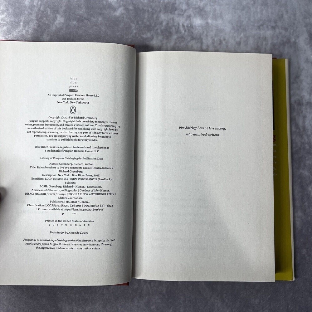 RULES for Others to Live By Richard Greenberg LIKE NEW - Picture 7 of 7
